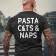 Pasta Cats & Naps Italian Cuisine And Cat Lover Mens Back Print T-shirt Gifts for Old Men