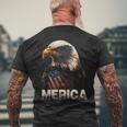 Patriotic Bald Eagle 4Th Of July Usa American Flag Mens Back Print T-shirt Gifts for Old Men