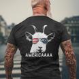 Patriotic Goat 4Th Of July Funny Goat Americaaa Mens Back Print T-shirt Gifts for Old Men
