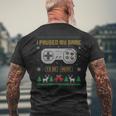 I Paused My Game To Be Here Gaming Ugly Christmas Sweater Men's T-shirt Back Print Gifts for Old Men