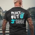 Peace Out 3Rd Grade Graduation Last Day School 2021 Men's Back Print T-shirt Gifts for Old Men
