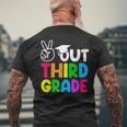 Peace Out 3Rd Grade Happy Last Day Of School Students Men's Back Print T-shirt Gifts for Old Men