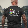Peace Out 3Rd Grade Tie Dye Graduation Class Of 2023 Men's Back Print T-shirt Gifts for Old Men