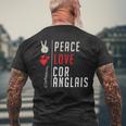 Peace Love Cor Anglais Musical Instrument English Horn Music Men's T-shirt Back Print Gifts for Old Men