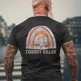 Peace Love Cowboys Killer Western Deserts Howdys Bull Skulls Skulls Funny Gifts Mens Back Print T-shirt Gifts for Old Men