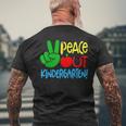 Peace Out Kindergarten Graduation Last Day Of School Boy Kid Mens Back Print T-shirt Gifts for Old Men