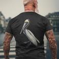 Pelican Cute Brown Pelican Men's T-shirt Back Print Gifts for Old Men