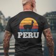 Peru Vicuna Peruvian Vintage Men's T-shirt Back Print Gifts for Old Men