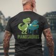 Pianosaurus Funny Piano Music Player Musician Graphic Mens Back Print T-shirt Gifts for Old Men