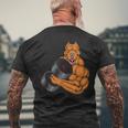 Pit Bull Gym Fitness Weightlifting Deadlift Bodybuilding Men's T-shirt Back Print Gifts for Old Men