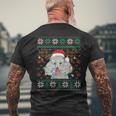 Poodle Christmas Santa Reindeer Ugly Sweater Dog Lover Men's T-shirt Back Print Gifts for Old Men