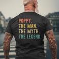 Poppy The Man The Myth The Legend Fathers Day Vintage Retro Mens Back Print T-shirt Gifts for Old Men