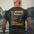 Portuguese Water Dog Dear Mommy Thank You For Being My Mommy Mens Back Print T-shirt Gifts for Old Men