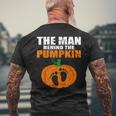 Pregnant Halloween Costume For Dad Expecting Lil Pumpkin Men's T-shirt Back Print Gifts for Old Men
