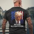 President Legend Trump 2024 -Shot Never Surrender Men's T-shirt Back Print Gifts for Old Men