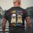 Pride Parade Pugs Love Everyone Lgbt Pugs Gay Pride Lgbt Mens Back Print T-shirt Gifts for Old Men