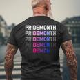 Pridemonth Demon Vintage Human Right Bisexual Mens Back Print T-shirt Gifts for Old Men