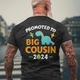 Promoted To Big Cousin 2024 With Dinosaur New Baby Shower Mens Back Print T-shirt Gifts for Old Men