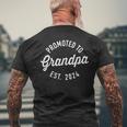 Promoted To Grandpa 2024 For New Baby Shower Granddad Mens Back Print T-shirt Gifts for Old Men