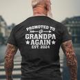 Promoted To Grandpa Again 2024 Soon To Be Grandfather Again Mens Back Print T-shirt Gifts for Old Men