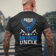 Proud Air Force Uncle Veteran Pride Men's Back Print T-shirt Gifts for Old Men