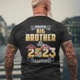 Proud Big Brother Of A Class Of 2023 Graduate Graduation Men Mens Back Print T-shirt Gifts for Old Men