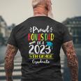 Proud Bonus Dad Of A Class Of 2023 5Th Grade Graduate Men's Back Print T-shirt Gifts for Old Men