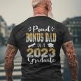 Proud Bonus Dad Of A Class Of 2023 Graduate Senior 2023 Mens Back Print T-shirt Gifts for Old Men