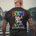 Proud Dad Of A Class Of 2023 Prek Graduate Unicorn Men's Back Print T-shirt Gifts for Old Men