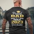 Proud Dad Of 2023 Class Mba Graduate Family Graduation Mens Back Print T-shirt Gifts for Old Men