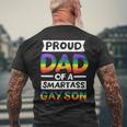 Proud Dad Of A Smartass Gay Son Funny Lgbt Pride Month Men Mens Back Print T-shirt Gifts for Old Men