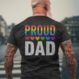 Proud Dad Of Gay Lesbian Lgbt Family Matching Pride Ally Mens Back Print T-shirt Gifts for Old Men