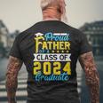 Proud Father Of A Class Of 2024 Graduate Senior 2024 Men's Back Print T-shirt Gifts for Old Men