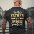 Proud Father Class Of 2023 Phd Graduate Doctorate Graduation Mens Back Print T-shirt Gifts for Old Men