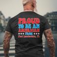 Proud To Be An American From Fort Lauderdale Florida Mens Back Print T-shirt Gifts for Old Men