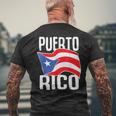 Puerto Rico Fan Mens Back Print T-shirt Gifts for Old Men