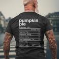 Pumpkin Pie Nutrition Facts Matching Thanksgiving Men's T-shirt Back Print Gifts for Old Men