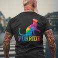 Purride Cat Gay Pride Lgbt Month 2023 Lgbt Love Cat Gift Mens Back Print T-shirt Gifts for Old Men