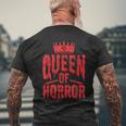 Queen Of Horror For Scary Films Lover Halloween Fans Halloween Men's T-shirt Back Print Gifts for Old Men