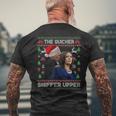 The Quicker Sniffer Upper Anti Biden Ugly Christmas Sweater Men's T-shirt Back Print Gifts for Old Men