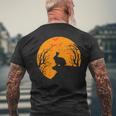 Rabbit Hare Full Moon Vintage Halloween Costume Pet Bunny Men's T-shirt Back Print Gifts for Old Men