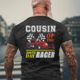 Race Car Party Cousin Of The Birthday Racer Racing Family Men's T-shirt Back Print Gifts for Old Men