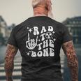 Rad To The Bone Skeleton Rock Hand Halloween Tech Xray Men's T-shirt Back Print Gifts for Old Men
