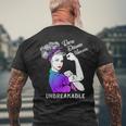 Rare Disease Warrior Unbreakable Awareness Men's T-shirt Back Print Gifts for Old Men