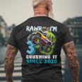 Rawr Im 3 Monster Truck Dinosaur 3Rd Birthday Party Boys Mens Back Print T-shirt Gifts for Old Men