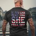 If You Can Read This She Fell Off Motorcycle Men's Back Print T-shirt Gifts for Old Men