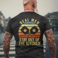 Real Men Stay Out Of The Kitchen Funny Pickleball Gift Mens Back Print T-shirt Gifts for Old Men