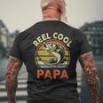 Reel Cool Papa Fishing Dad Fisherman Fathers Day Grandpa Mens Back Print T-shirt Gifts for Old Men