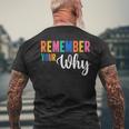 Remember Your Why Motivational Gym Fitness Workout Quote Mens Back Print T-shirt Gifts for Old Men