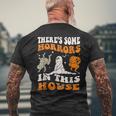 Theres Some Horrors In This House Ghost Pumpkin Halloween Men's T-shirt Back Print Gifts for Old Men